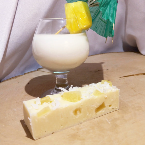 Pina Colada fudge; real coconut and pineapple in white chocolate